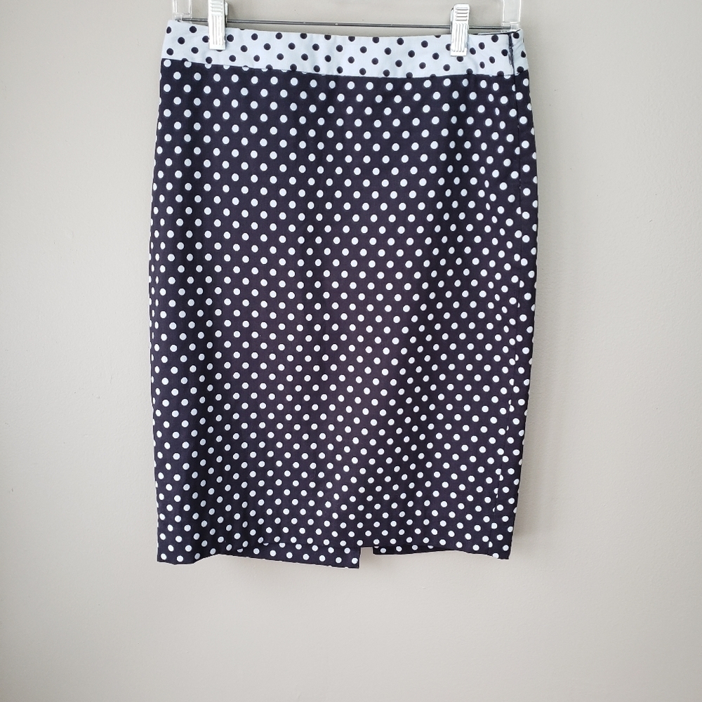 The Limited Pencil Skirt Size 6 Blue Polka Dot